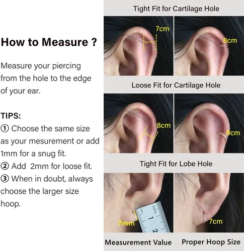 Miniatura 8 de Small Thin Hoop Earrings for Women,Tiny Huggie Hoop Rings for Cartilage,Helix,Targus,Conch,Nose,22g/24g/20g,14K Gold Filled/Sterling Silver/Rose