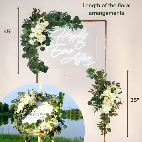 Miniatura 3 de Elegant Design Flores de arco de boda para decoración de telón de fondo, paquete XL de 2 (1 x 45 pulgadas y 1 x 35 pulgadas), flores de arco