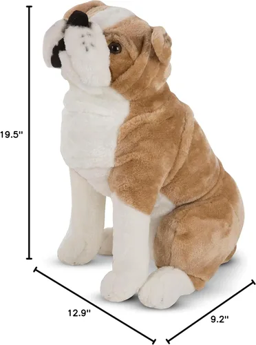 Miniatura 10 de Melissa & Doug Bulldog inglés gigante, animal de peluche realista (casi 2 pies de alto)