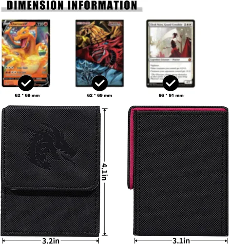 Miniatura 2 de MTG Caja de cartas para Commander Deck Box con 2 divisores, caja de almacenamiento de tarjetas para más de 100 tarjetas de una sola manga, soporte
