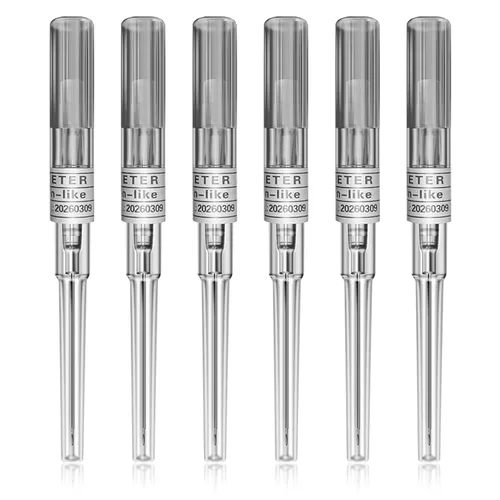 Miniatura 11 de 20G Agujas para piercing con catéter - 6 piezas de agujas para perforación, agujas huecas para catéter para oreja, nariz, ombligo, pezón, labio