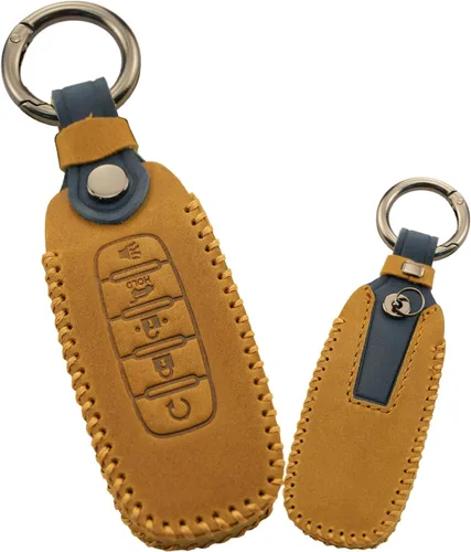 Miniatura 9 de ontto Leather Key Fob Cover Car Key Holder Case Fit for Nissan Ariya Pathfinder Kicks X-Trail Rogue 8 Gen New Teana 2023 2024