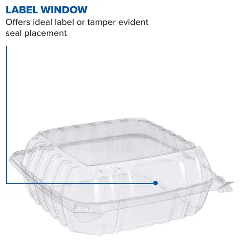 Miniatura 4 de Dart C90PST1 ClearSeal Contenedores de plástico con bisagras, transparentes, 8.2 x 8.3 x 3 pulgadas, caja de 250