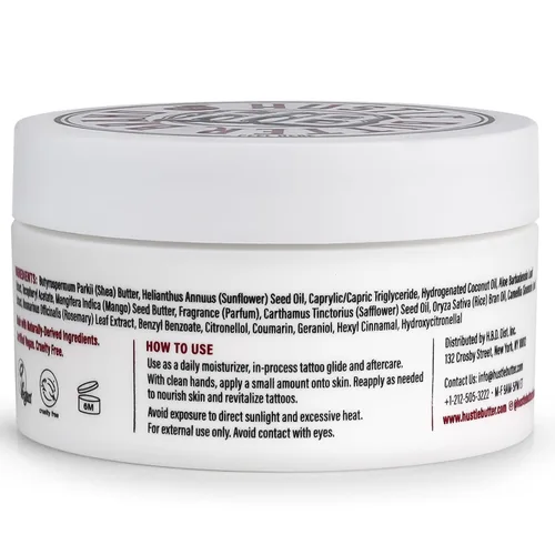 Miniatura 9 de Hustle Butter Tattoo Aftercare - Bálsamo para tatuajes de 5 onzas, cura + protege nuevos tatuajes y rejuvenece los tatuajes más antiguos, crema 100%