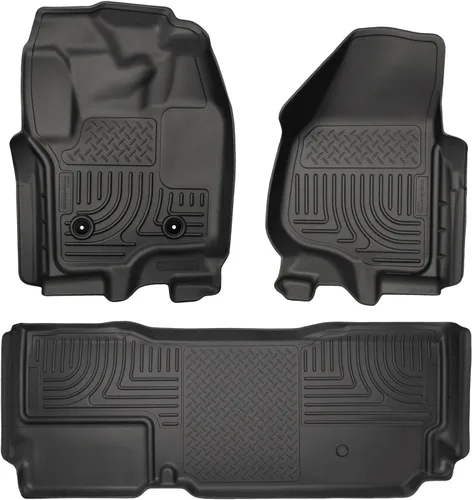Miniatura 14 de Husky Liners Tapetes Weatherbeater Compatible con Ford F-250/F-350 doble cabina SOLO 2011-2016 Fila 2, 1 pieza, negro - 19701