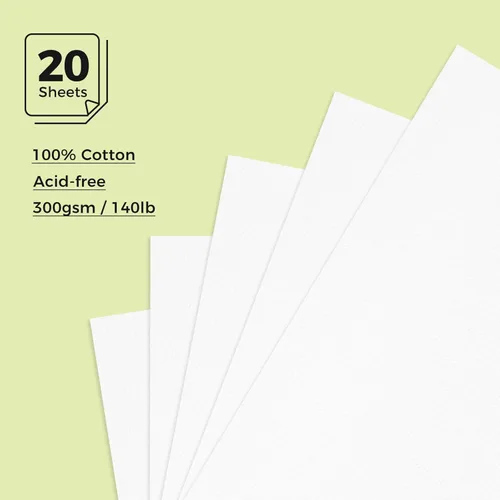 Miniatura 2 de Lightwish Cuaderno de bocetos de acuarela, 100% algodón, prensa en frío de 10.58 oz/m², 6.69 x 3.94 pulgadas, 20 hojas, encuadernado en carpeta