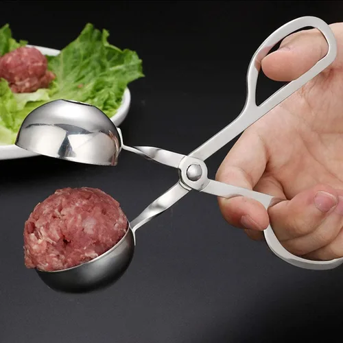 Miniatura 4 de Juego de 4 cucharas de albóndigas para hacer albóndigas, herramienta antiadherente para hacer albóndigas, cucharas de albóndigas con mango largo