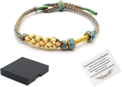 Miniatura 17 de Pulsera de nudo de cereza con texto en inglés «To My Granddaughter A Link That Can Never Be Undone», pulsera para nieta de la abuela, ajustable