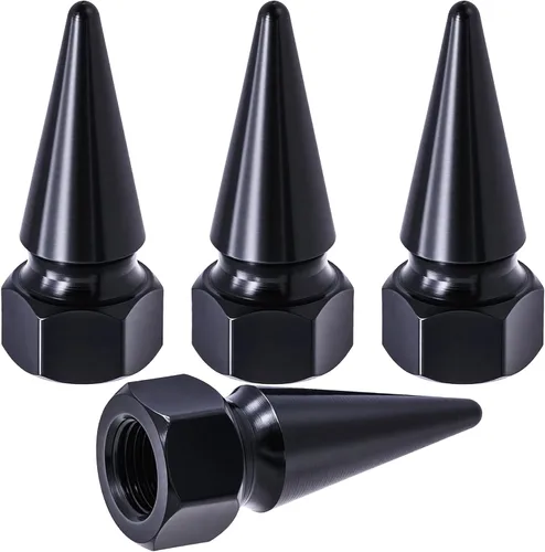 4 piezas de tapas de válvula de rueda con forma de punta, tapa de aire de aluminio para automóviles, cubiertas universales de válvula de rueda a