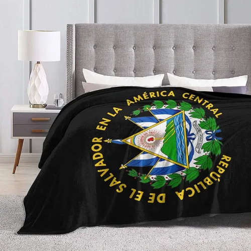 Miniatura 4 de Manta de microfibra suave y acogedora con bandera de El Salvador de 80 x 60 pulgadas para sofá y dormitorio