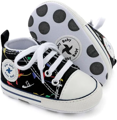 Miniatura 56 de Zapatos deportivos de lona de lona para bebés y niñas, suela antideslizante suave, suela antideslizante
