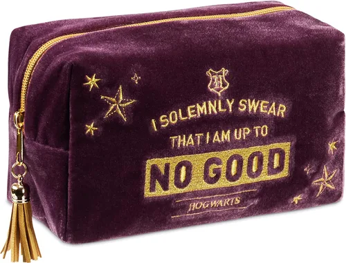 Harry Potter Bolsa de Maquillaje de Terciopelo Estuche Cosmético Organizador de Viaje para Mujeres, Adolescentes y Niñas, Pequeño Neceser para Morado