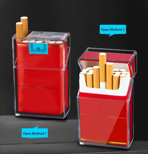Miniatura 4 de Paquete de 2 cajas de cigarrillos transparentes de acrílico, cajas de embalaje portátiles para lápices labiales de cigarrillos, caja de exhibición