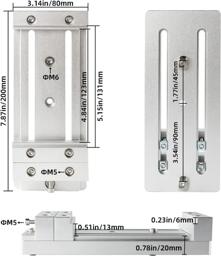 Miniatura 2 de FoxAlien Mini Tornillo de Banco de Perfil Bajo Abrazadera de Sujeción Mesa de Trabajo para FoxAlien 3018, Masuter 3, Masuter Pro, 3S, XE-PRO