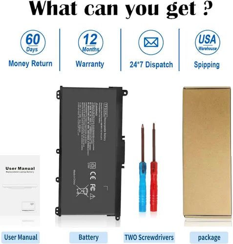 Miniatura 7 de DMKAOLLK TF03XL 920070-855 Batería para HP Pavilion 15-cc1xx 15-cc5xx 15-cc0xx 15-cc665cl 15-cc563st 15-cc123cl 15-cd0xx 14-bf Pavilion X360 45.9