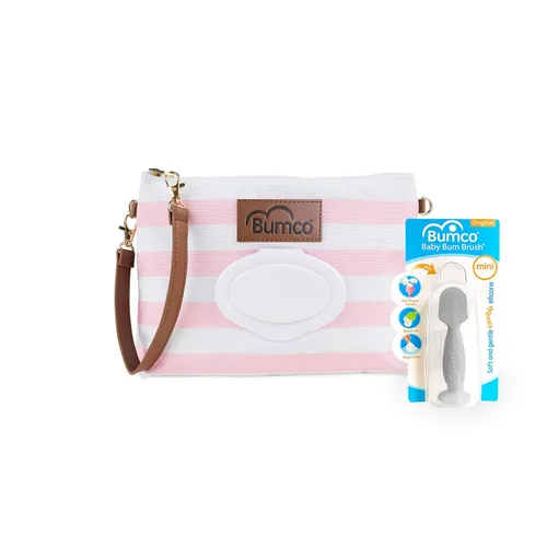 Miniatura 12 de Bumco - Bolsa de mano para pañales – Dispensador de toallitas portátil y soporte para pañales, estuche hermético de viaje para toallitas para bebés
