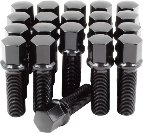 Miniatura 14 de Wheel Accessories Parts 20 piezas M15 x 1.25 15 x 1.25 rosca Bellota para asiento de asiento de bellota, acabado negro, longitud del vástago