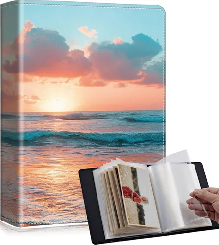 Miniatura 42 de Lindos álbumes de fotos de 4x6 pulgadas con 60 bolsillos y capacidad para 120 fotos con fuerte banda elástica, libres de ácido, a prueba de humedad