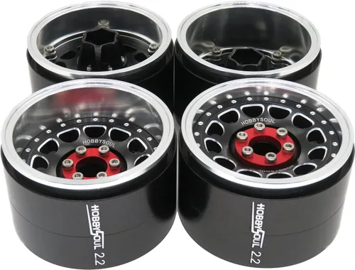Miniatura 7 de hobbysoul Ruedas Beadlock ajustables de 1.57 pulgadas (1.575 in) 2.2 llantas de compensación para Gen8 Everest Gen 7 Pro / SCX10 Capra Wraith / TRX4