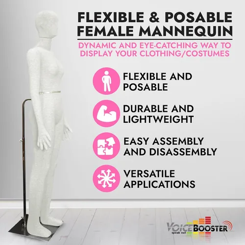 Miniatura 2 de Maniquí femenino, flexible y flexible de tamaño completo, suave, beige, por TK Products, ideal para disfraces