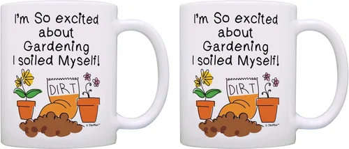Miniatura 12 de Master Gardener Gifts You're Never Too Old to Play in Dirt - Regalos de jardinería para mujeres, taza de café de 11 onzas, taza de té, color blanco
