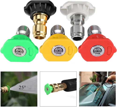 Miniatura 8 de Puntas de lavado a presión, puntas de boquilla de jabón, múltiples grados, diseño de conexión rápida de 1/4, hasta 4,500 PSI 2.5 GPM (paquete de 5)