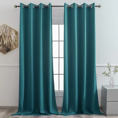 Miniatura 37 de YGO - Cortinas verdes de 183 cm de ancho por 213 cm de largo para dormitorio - Cortinas opacas con ojales en la parte superior, extra anchas