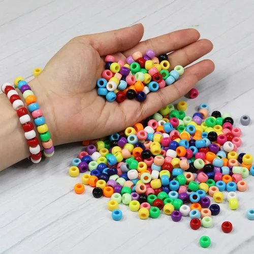 Miniatura 4 de Cuentas de poni mixtas de colores para hacer pulseras de amistad, tamaño 0.236x0.354 in, 1000pcs