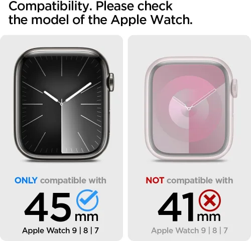 Miniatura 2 de Spigen Thin Fit Diseñado para Apple Watch Case Series 9/8/7 45mm Funda ligera de PC rígida - Negro