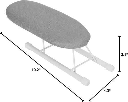Miniatura 10 de Tabla de planchar, tabla de planchar de mesa con patas plegables y cubierta de algodón, mini tabla de planchar, puños plegables