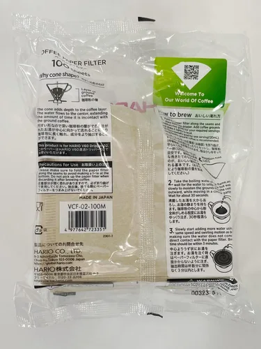 Miniatura 2 de Hario 02 100 filtros de papel natural café 100 unidades, juego de 10 unidades (total de 1000 hojas) Hario