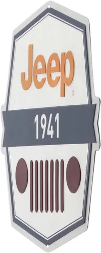 Miniatura 2 de Letrero de metal en relieve para Jeep Grille, letrero vintage para garaje o cueva de hombre Blanco/Azul