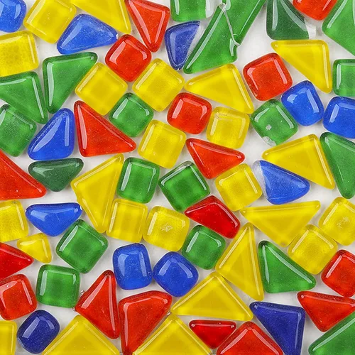 Miniatura 13 de Azulejos de mosaico de 7.05 oz, paquete de azulejos de mosaico de vidrio de cristal, suministros para decoración del hogar, manualidades, platos