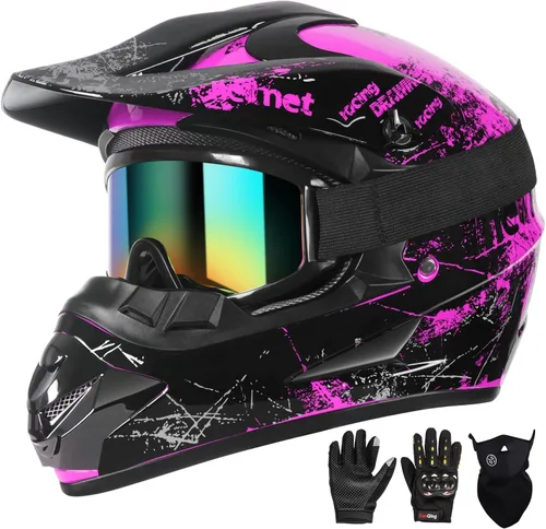 Miniatura 10 de SPARK - Cascos para bicicleta de montaña para niños, cascos de motocicleta para jóvenes, ATV, motocross, de cara completa, para hombres y mujeres