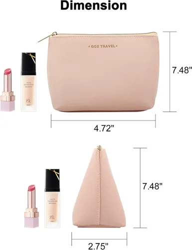 Miniatura 2 de GOX Bolsa de cosméticos de gran capacidad para maquillaje, bolsa de viaje, organizador de accesorios, neceser para mujeres y niñas, color negro