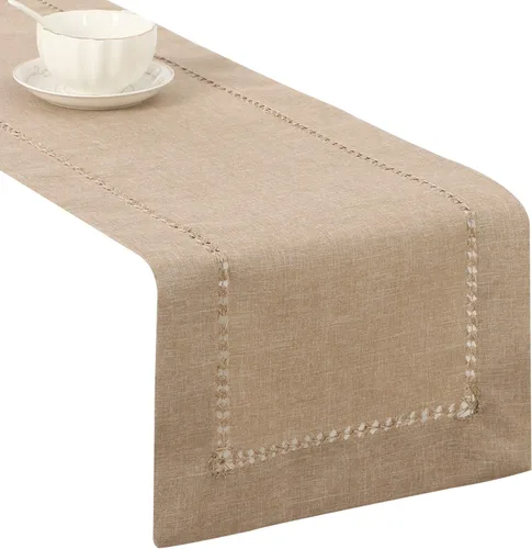 Miniatura 12 de Tosewever Camino de mesa decorativo de lino con borlas, colección de mesa de 14 x 72 pulgadas, caminos de mesa para todos los días, comedor, boda