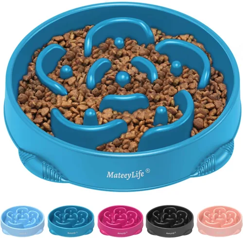 Miniatura 28 de MateeyLife Cuencos de alimentación lenta para perros, 2 unidades, cuencos rompecabezas antiasfixia para comida de perros, alimentación interactiva