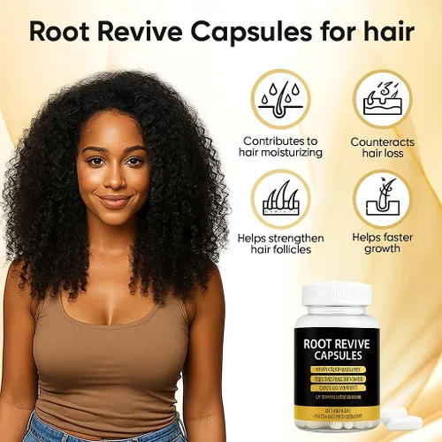 Miniatura 2 de Root Revive Cápsulas para mujeres negras, nutre el cabello adelgazante y aumenta el grosor del cabello, con extracto de semilla negra, biotina, 17