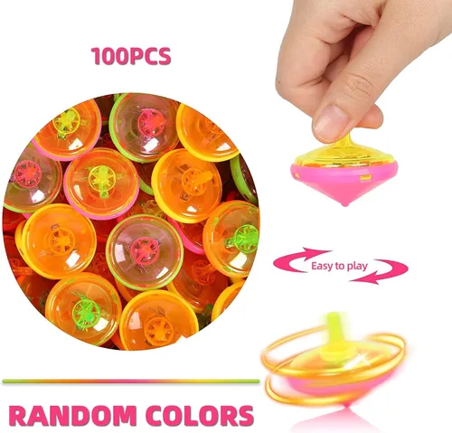 Miniatura 8 de PROLOSO 100 piezas iluminan para arriba Spinning Tops LED intermitentes con giroscopio