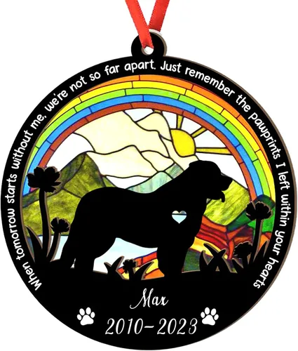 Miniatura 96 de Adorno personalizado para atrapasoles de sabueso afgano, adorno de Navidad de sabueso afgano, regalo para perro amante, sabueso afgano conmemorativo