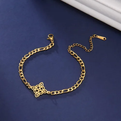 Miniatura 12 de Pulsera de nudo de bruja, nudo celta, símbolo de Wicca pagana, nudo mágico, pulsera de joyería de brujería, pulsera de acero inoxidable ajustable