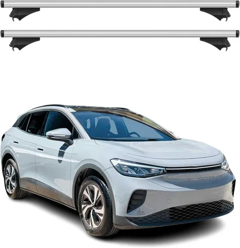 Miniatura 10 de OMAC Barras transversales para portaequipajes Volkswagen ID.4 2021-2024 con cerradura de 165 libras de aluminio negro, 2