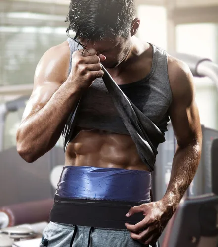 Miniatura 2 de Entrenador de cintura para hombres, reductor de cintura de sudor para sauna, cinturón de adelgazamiento para sauna, ejercicio, equipo de gimnasio