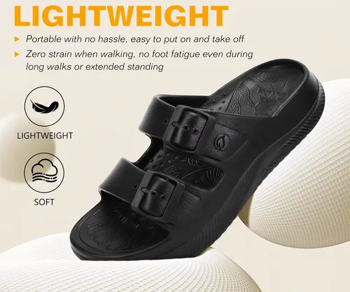 Miniatura 4 de ONCAI Womens Recovery Sandals with Arch Support Plantar Fasciitis Orthotic Adjustable Buckle Open Toe Thick Cushion Outdoor Girls Sport Slides