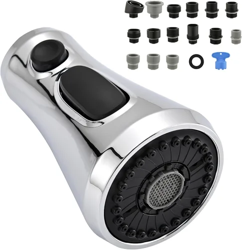 Miniatura 9 de Cabezal universal de repuesto para grifo de cocina, níquel cepillado, cabezal de grifo de fregadero ABS, boquilla de pulverización extraíble de 3