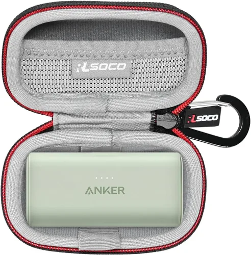 RLSOCO Anker Nano Power Bank - Funda de transporte para cargador portátil Anker Nano Power Bank con conector Lightning certificado MFi integrado,