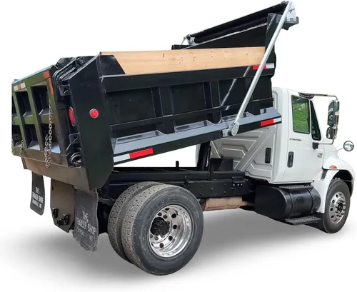 Sistema de lona para camión de volteo eléctrico de aluminio Kym Industries con 4 muelles con lona para camas de hasta 20' y 110'' de ancho. (Vinilo