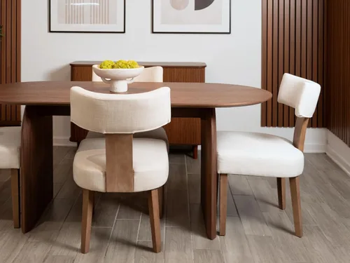 Miniatura 10 de Juego de 2 sillas de comedor de madera negra, modernas sillas tapizadas para comedor y cocina, asiento de lino beige y respaldo medio, silla