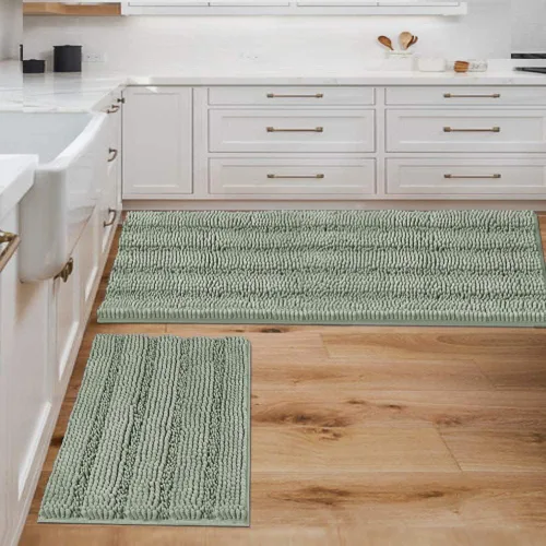 Miniatura 63 de H.VERSAILTEX - Alfombras de baño, juego de 2 piezas, alfombra de contorno para baño, juego de alfombras para inodoro, alfombra antideslizante
