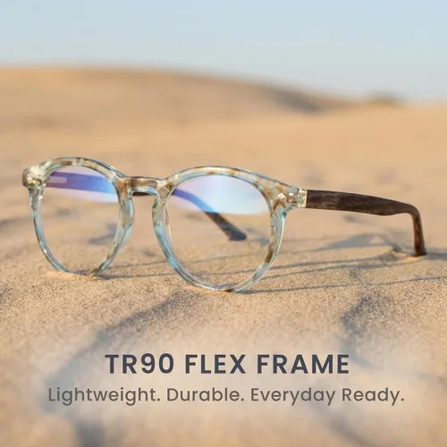 Miniatura 2 de 2SeeLife Gafas de lectura grandes y redondas TR-90 para hombres y mujeres, ajuste mediano, duraderas, bisagras de resorte, lectores de luz azul